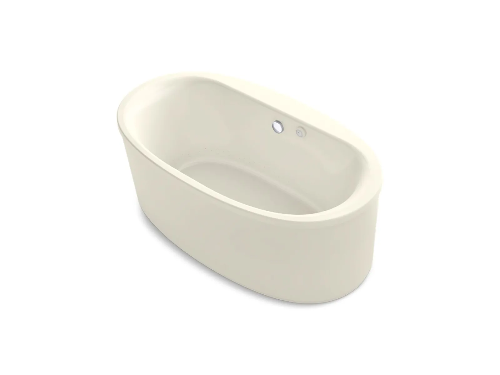 65-1/2" x 35-1/2" freestanding Heated BubbleMassage™ air bath with Bask® heated surface and straight shroud^Kohler