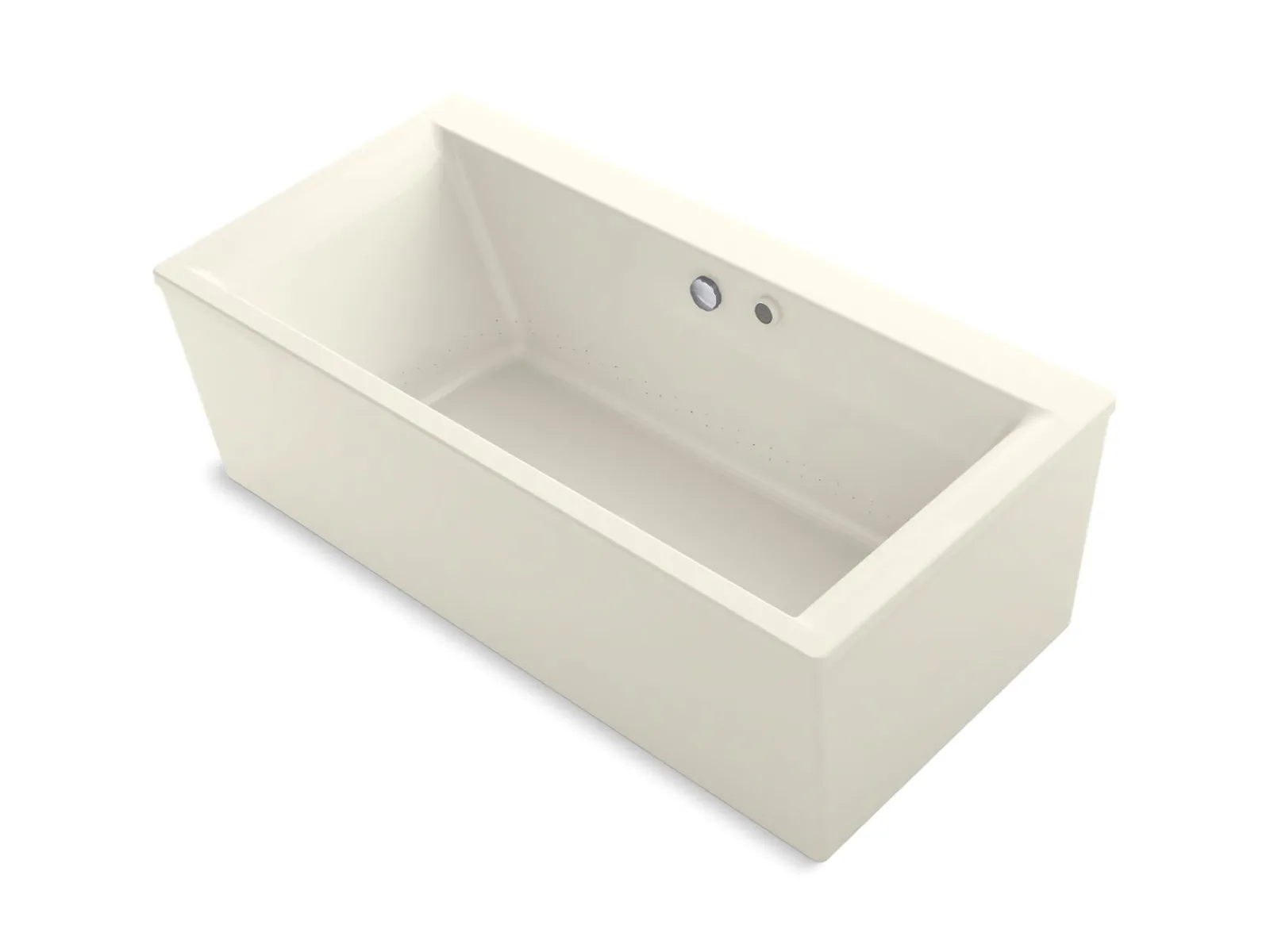 72" x 36-1/4" freestanding Heated BubbleMassage™ air bath with Bask® heated surface and straight shroud^Kohler New