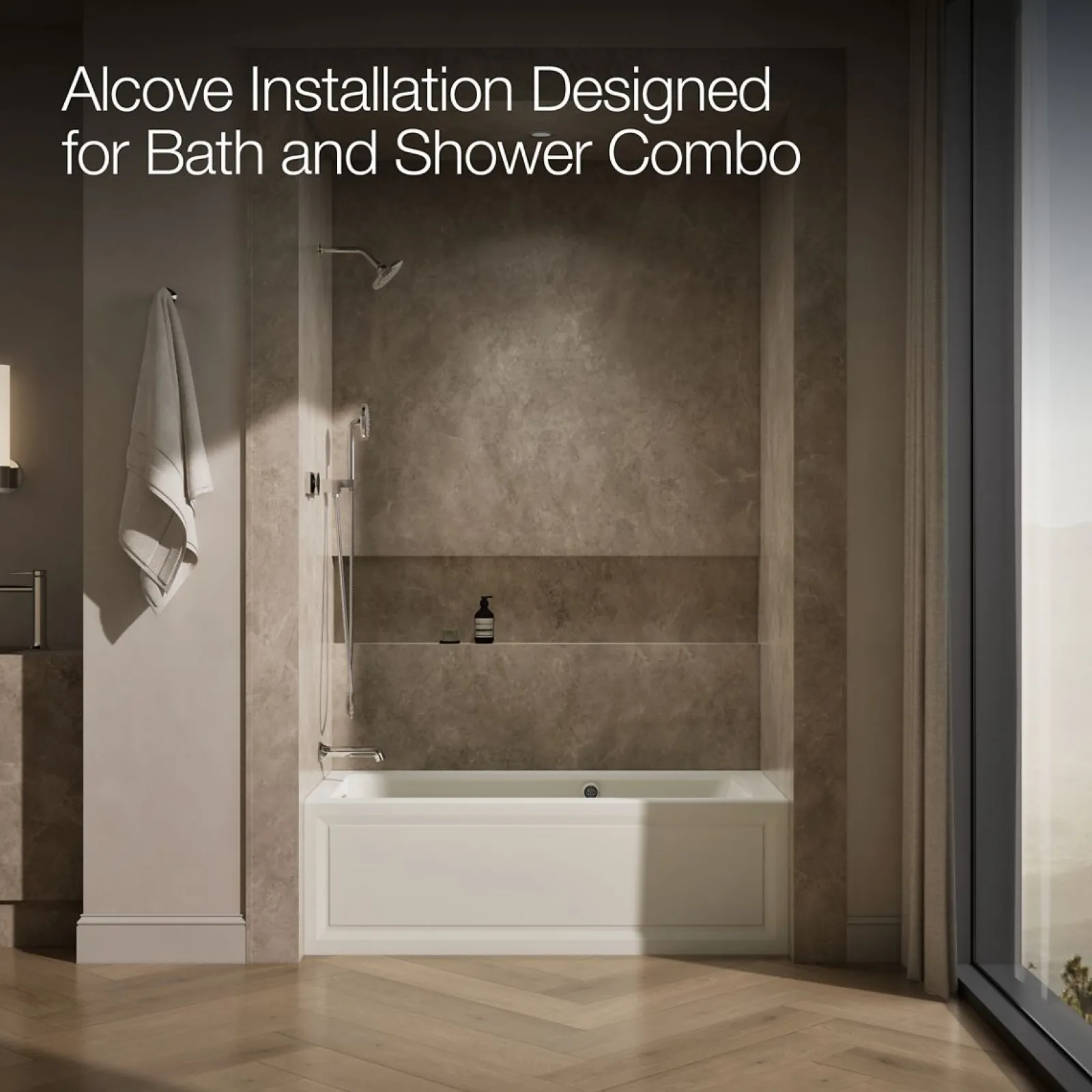 60" x 30" integral apron Heated BubbleMassage™ air bath with Bask® heated surface and left-hand drain^Kohler Discount