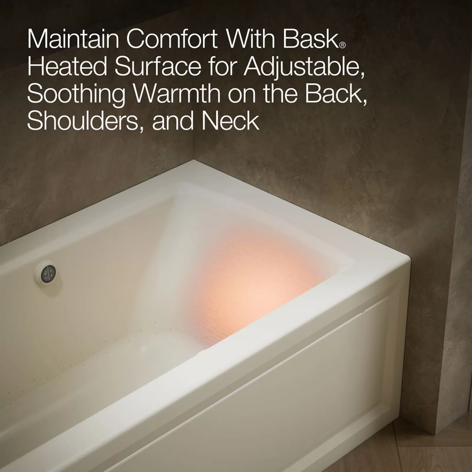60" x 30" integral apron Heated BubbleMassage™ air bath with Bask® heated surface and left-hand drain^Kohler Discount