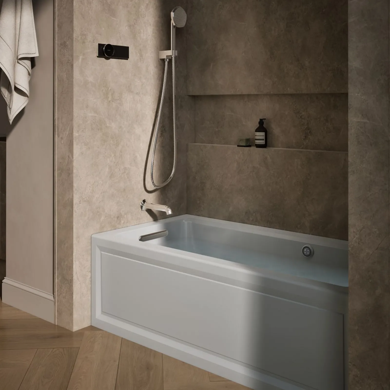 60" x 30" integral apron Heated BubbleMassage™ air bath with Bask® heated surface and left-hand drain^Kohler Discount
