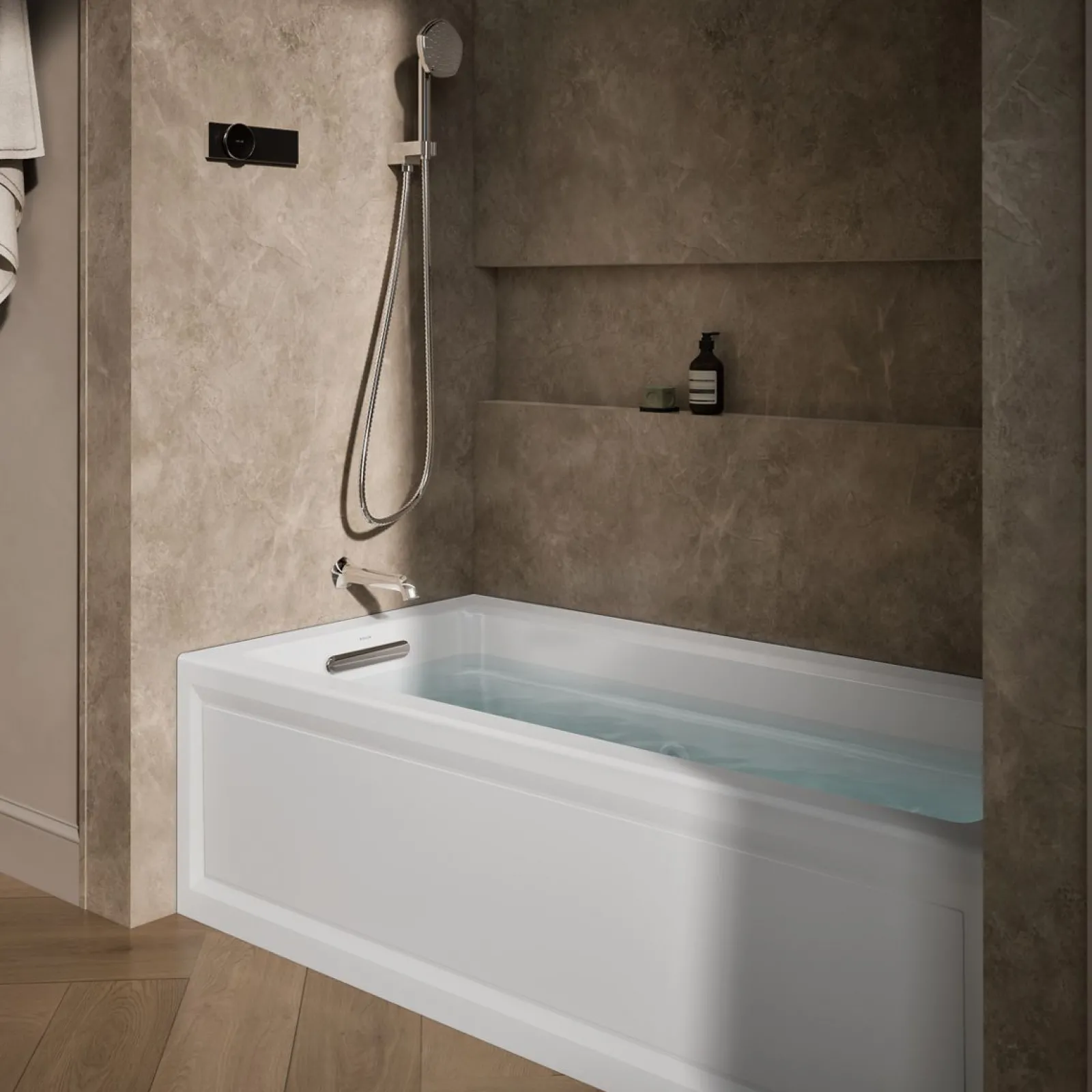 66" x 32" integral apron whirlpool with integral flange and left-hand drain^Kohler Clearance