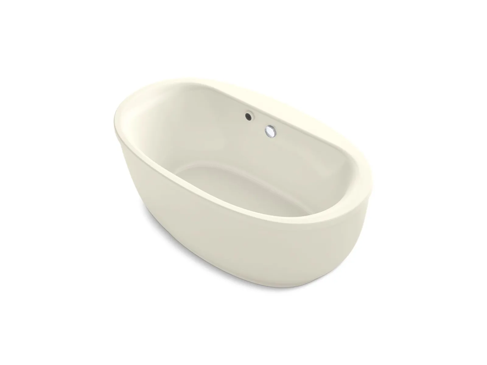 65-1/2" x 35-1/2" oval freestanding bath with Bask® heated surface and fluted shroud^Kohler Online