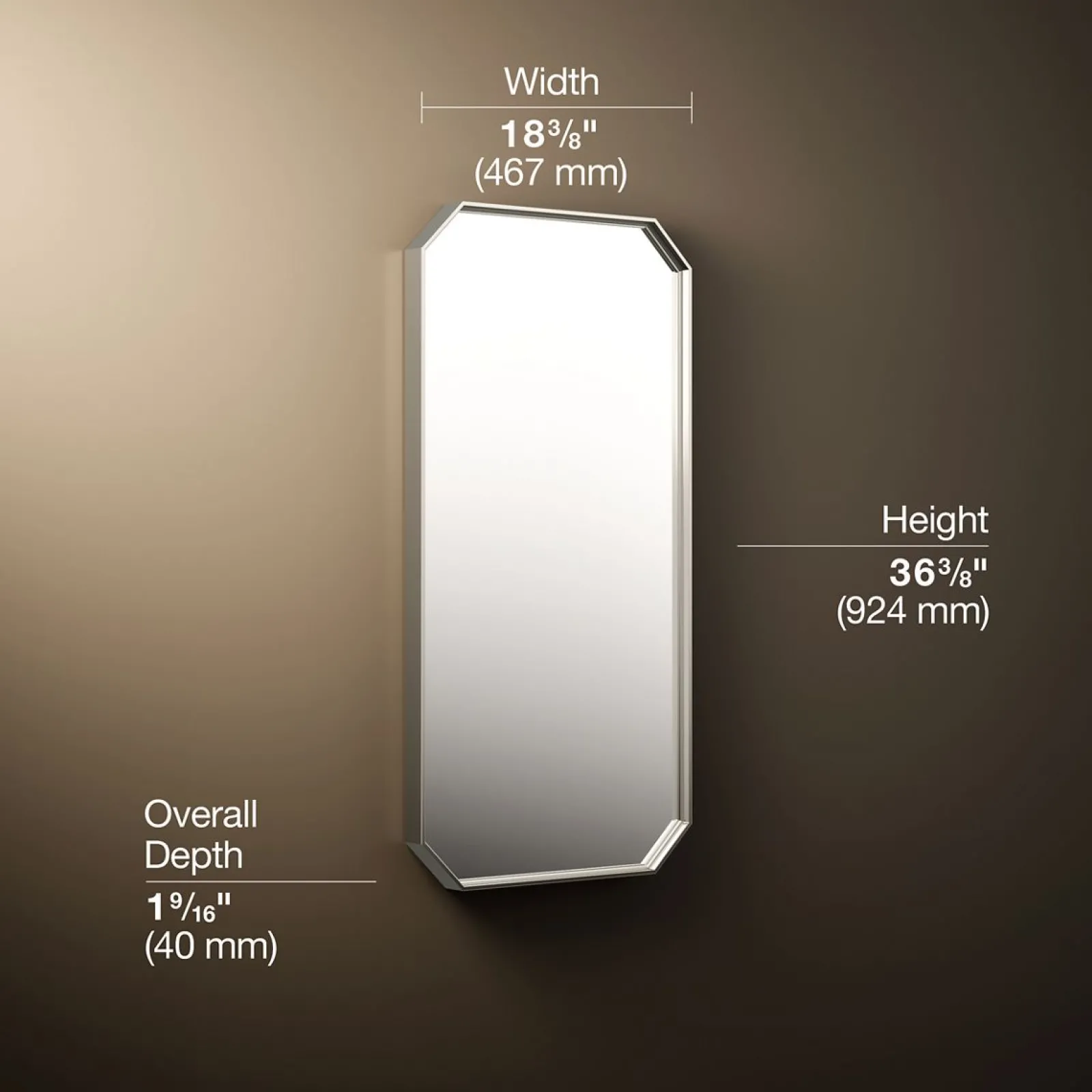 18" x 36" rectangular framed mirror^Kohler Online