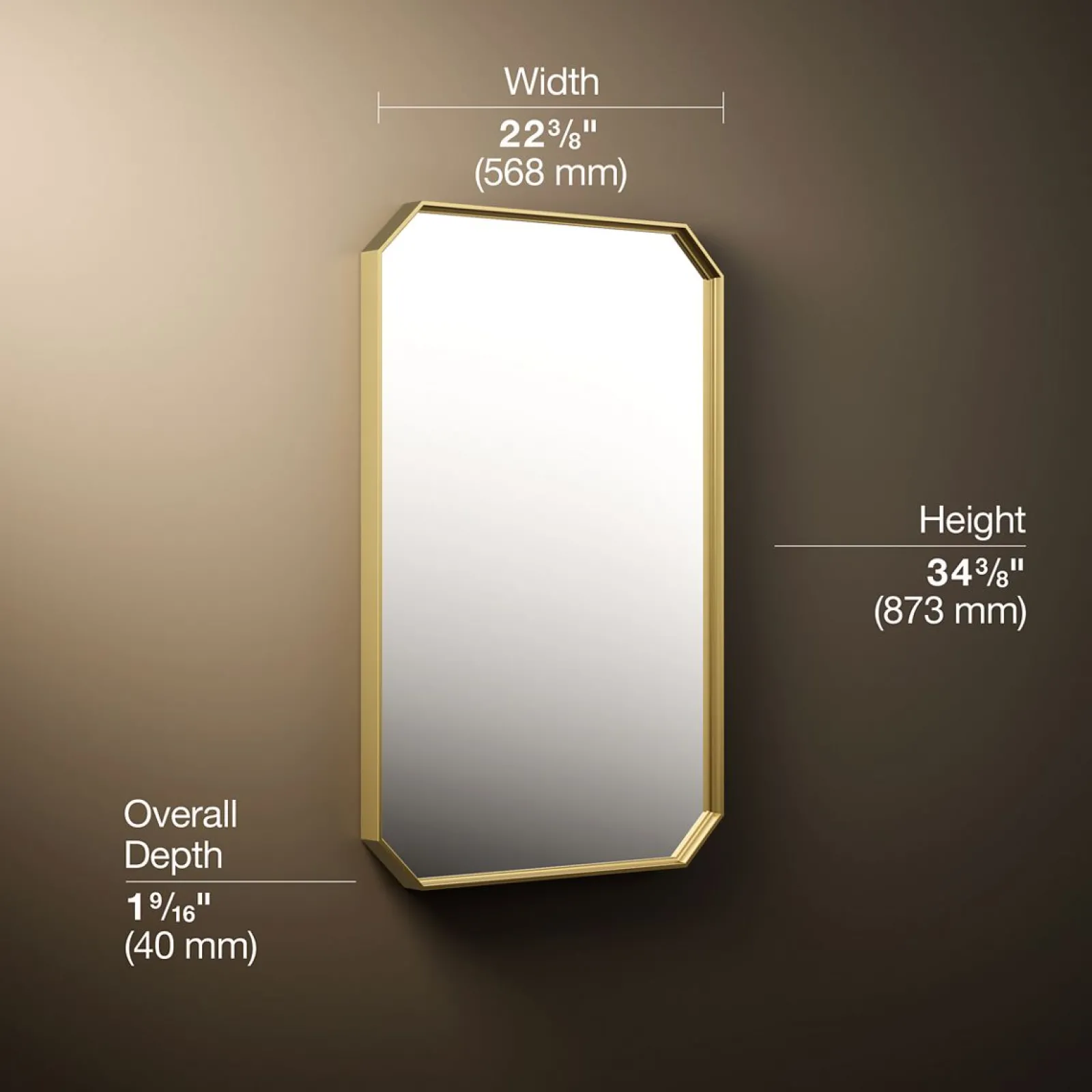22" x 34" rectangular framed mirror^Kohler